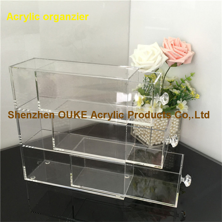3 Drawers Acrylic Makeup Storage Organzier Clear Makeup Box.jpg