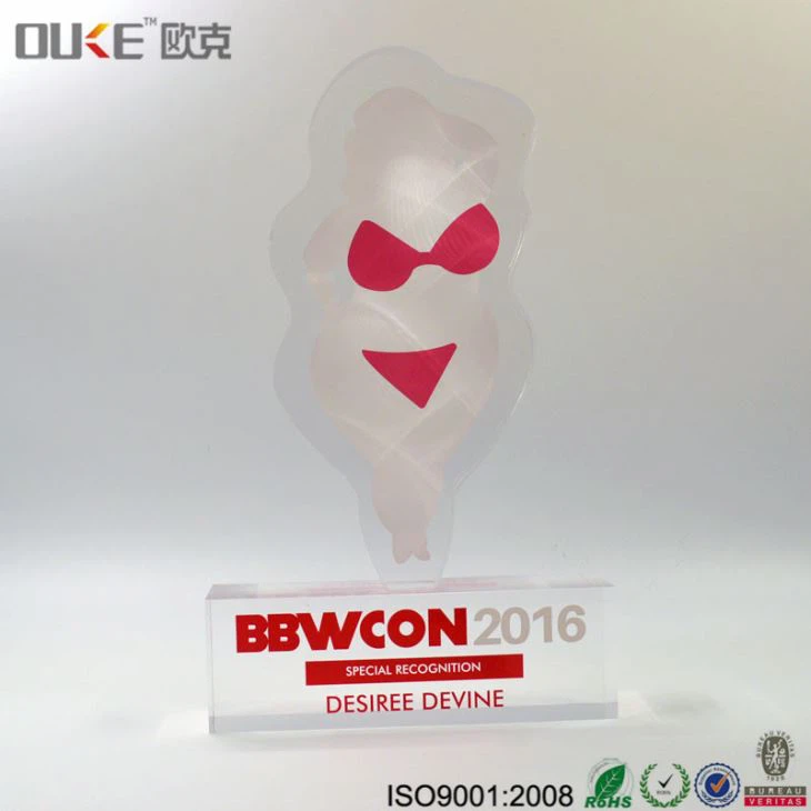 New Design Fashion Clear Small Acrylic Trophy Awards