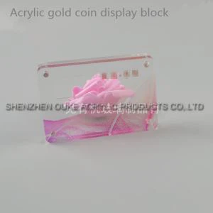 Display personalizado limpar cubo acrílico sólido bloco