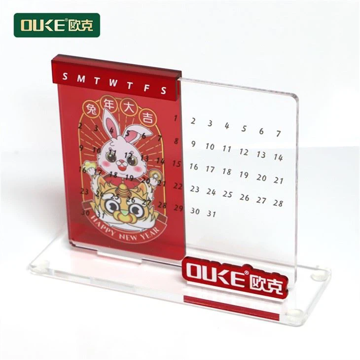calendário de mesa acrílico