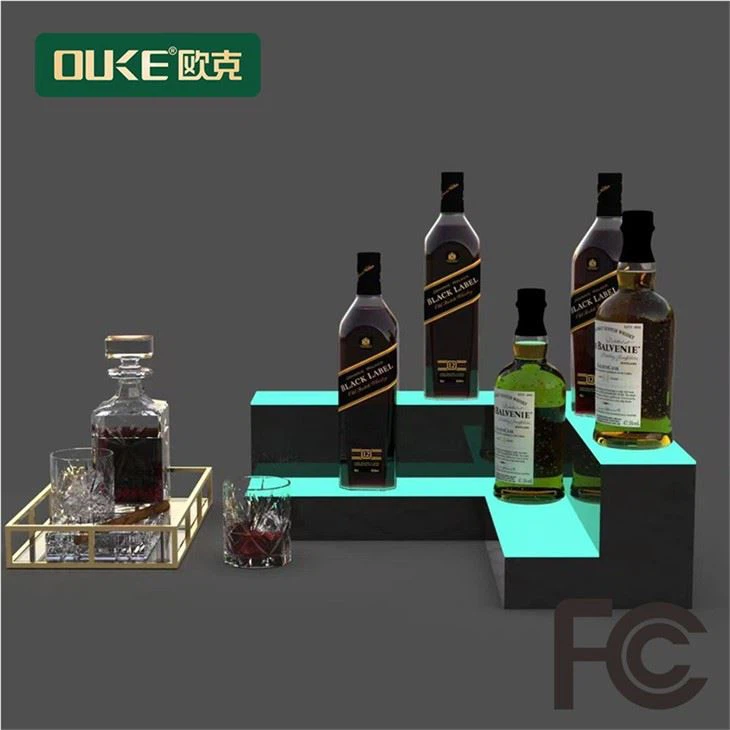 FCC 2 Step Acrylic Wine Rack With Led Light
